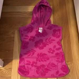 Pink Floral Hooded Poncho